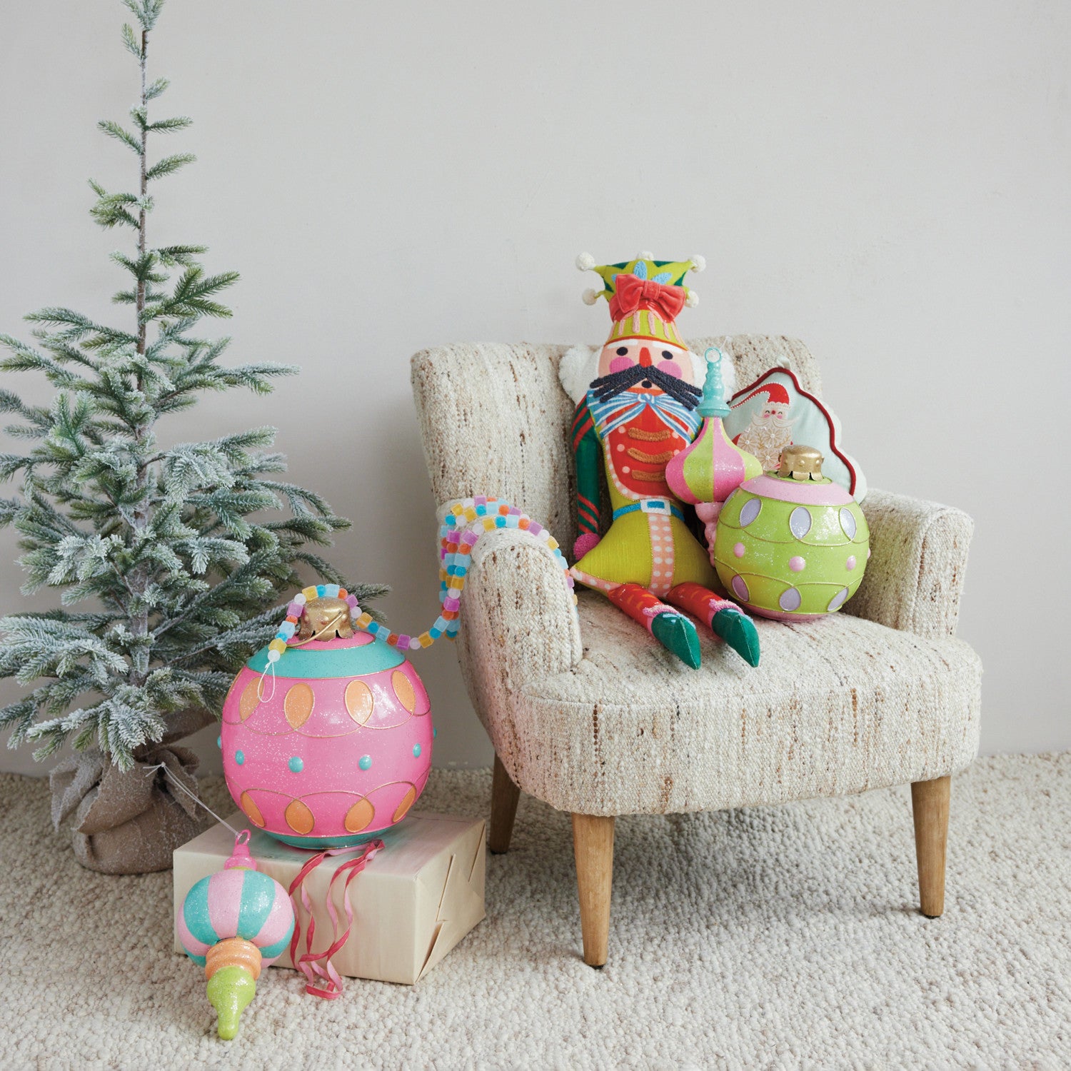 Oversized 9" Painted Metal Ball Ornament