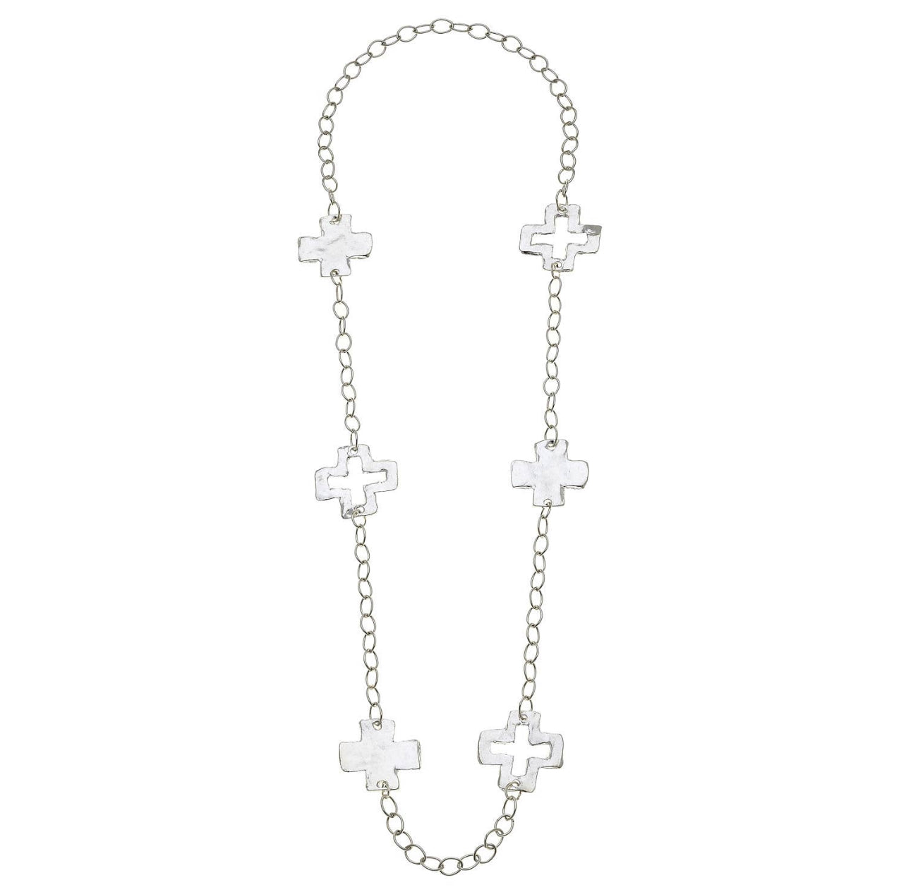 Silver Cross 30" Necklace