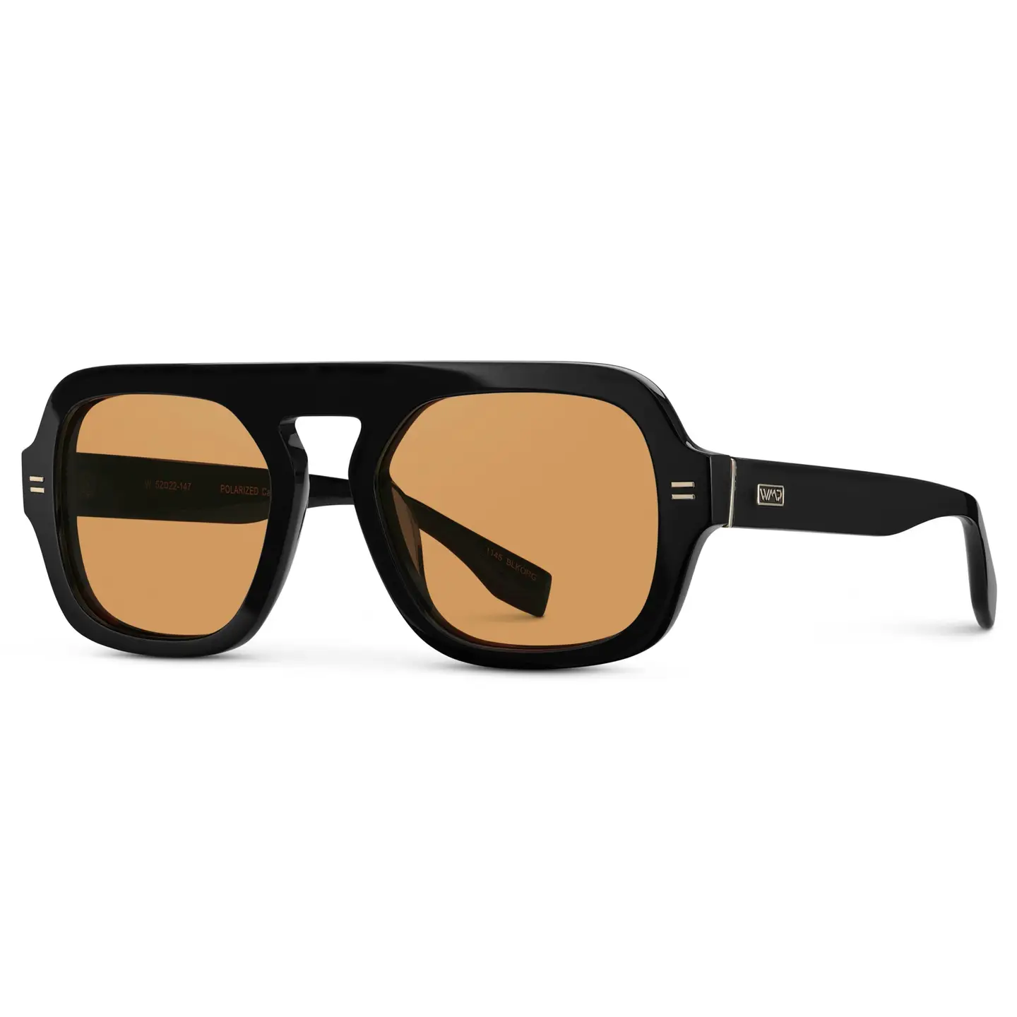 Naomi Sunglasses in Black/Orange Lens