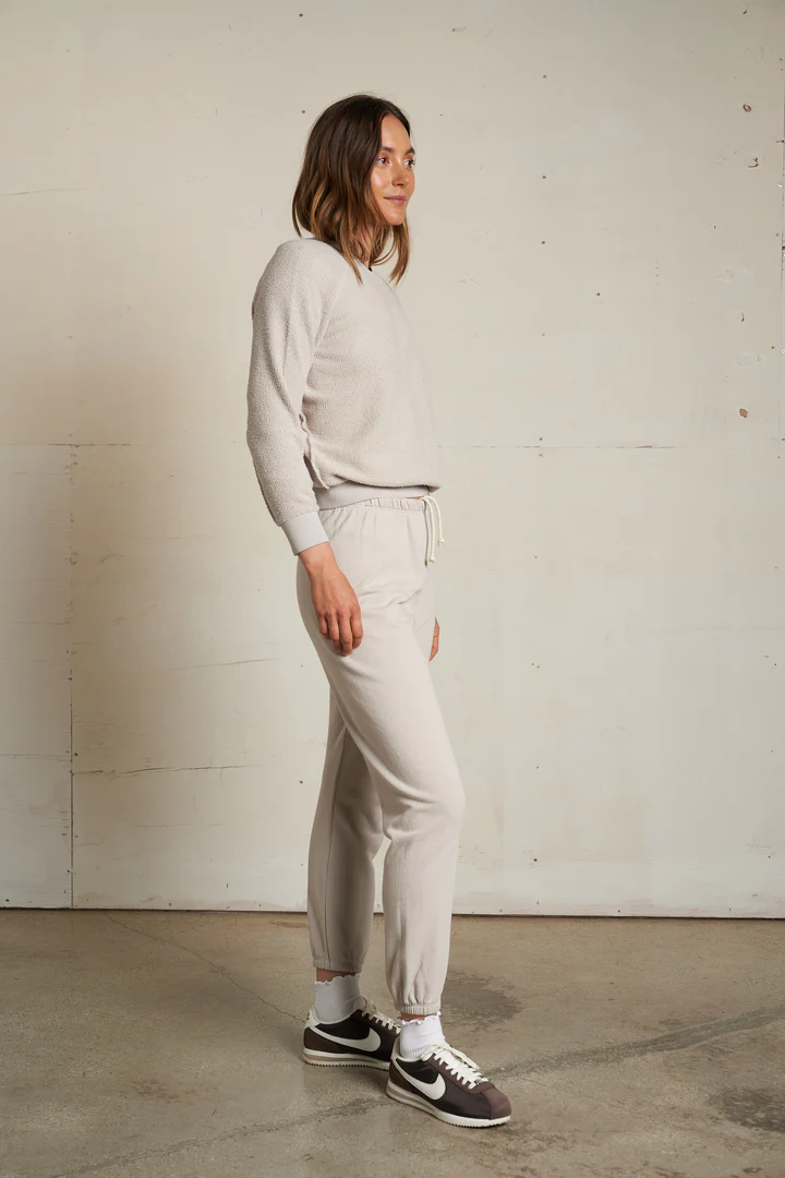 Silver Ziggy Inside Out Fleece Shrunken Crewneck