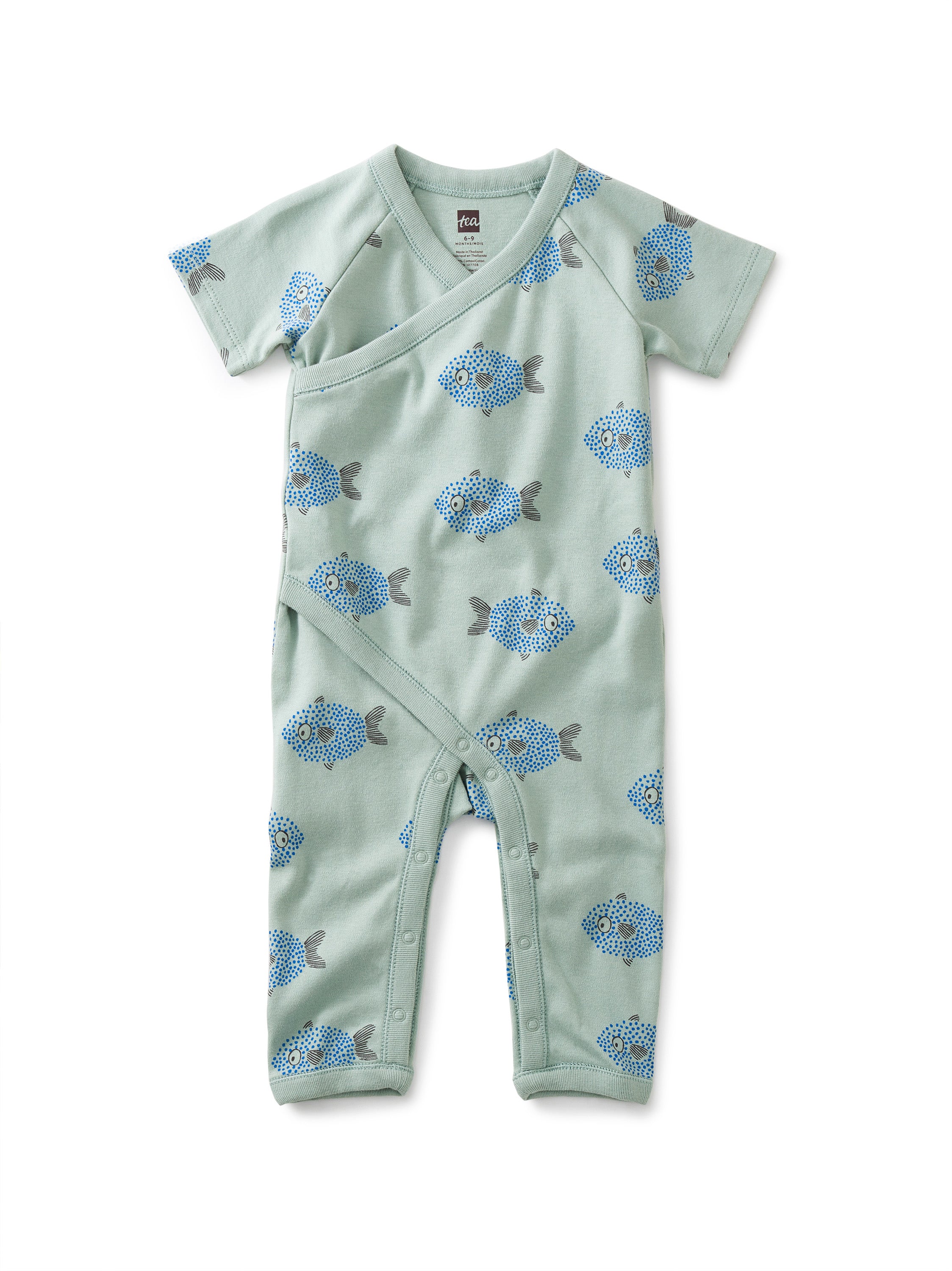 Spotted Fish Baby Wrap Neck Romper