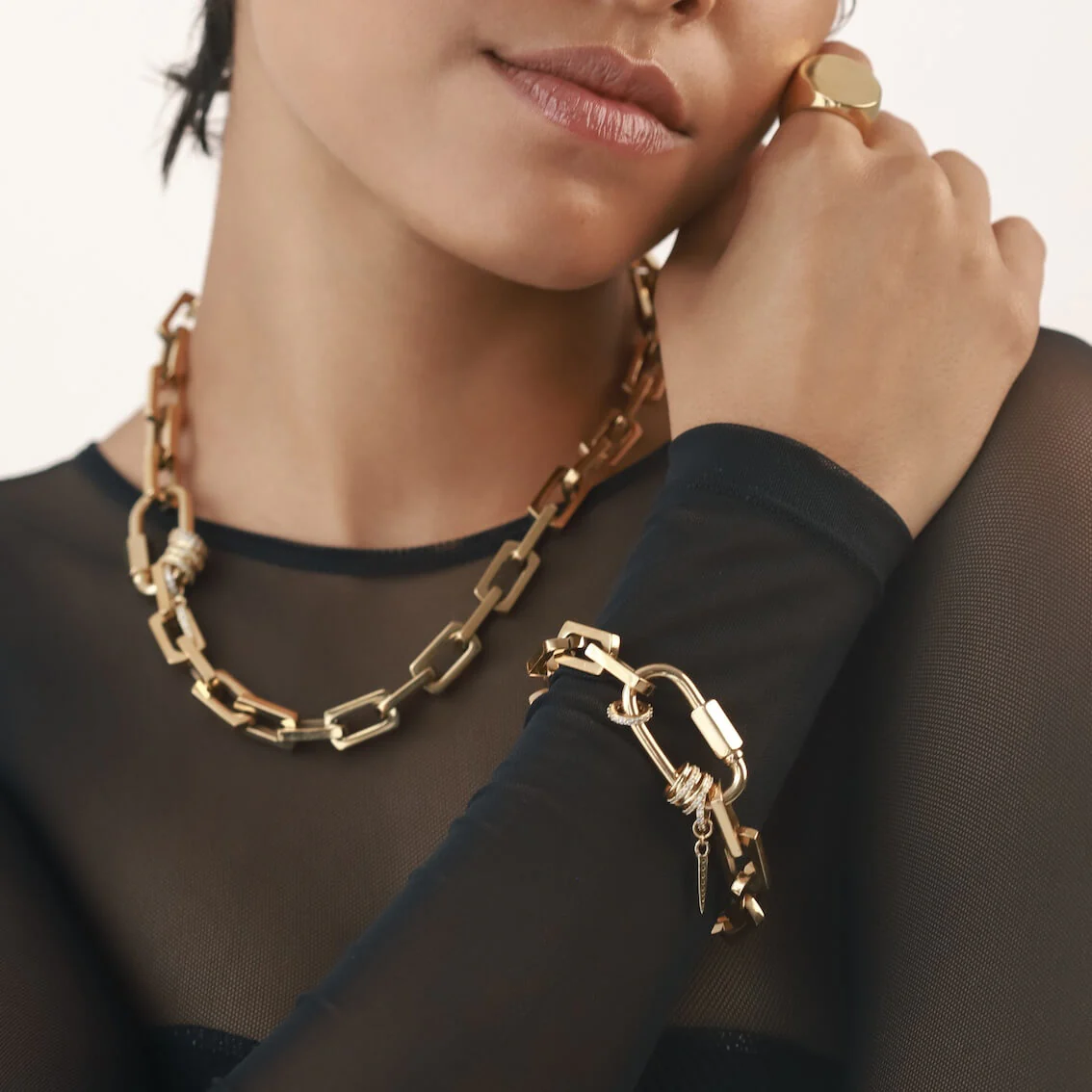 Carabiner Square Spiga Bracelet