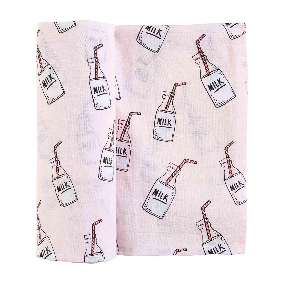 Pink Milk Bottle Swaddle Blanket