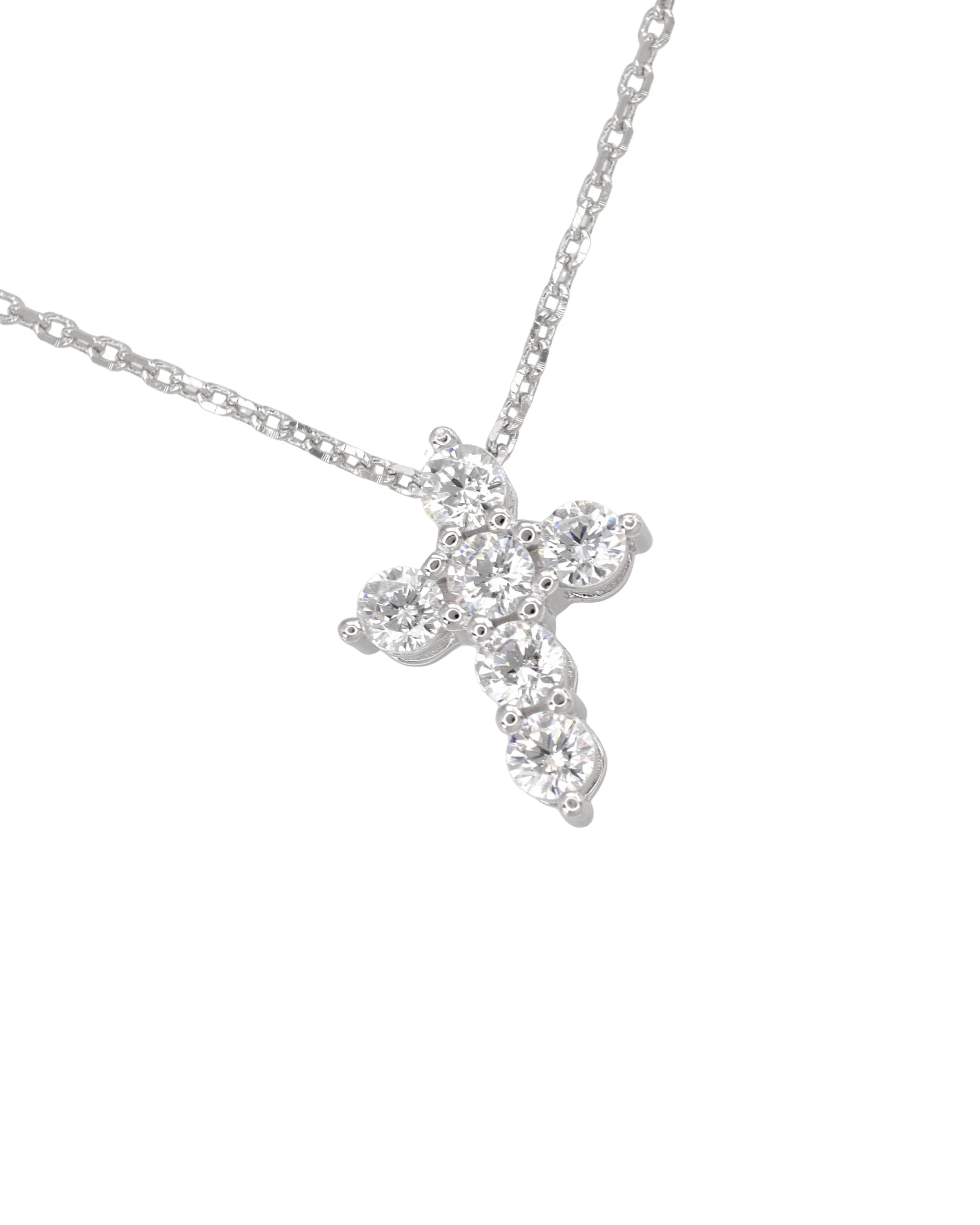 The 16" Silver Cross Necklace