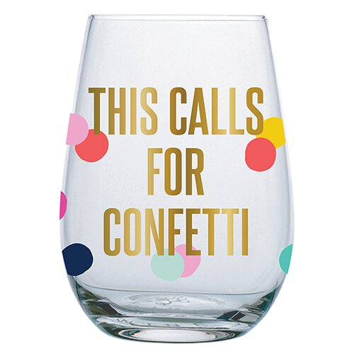 This Calls for Confetti Stemless Wine Glass