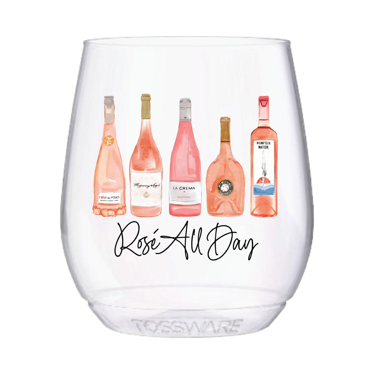 Rose All Day Stemless Wine Tossware
