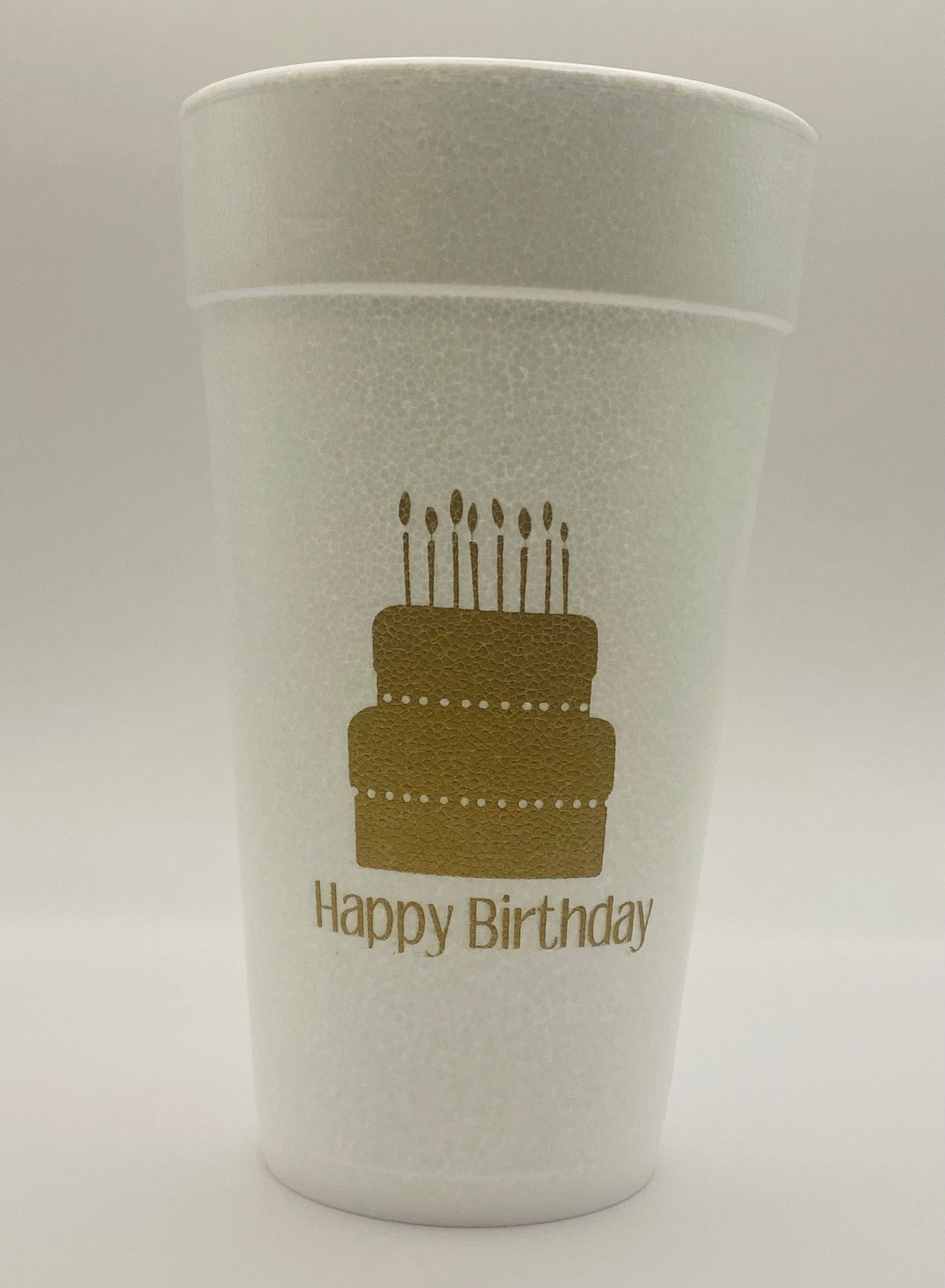 Happy Birthday - Foam Cups