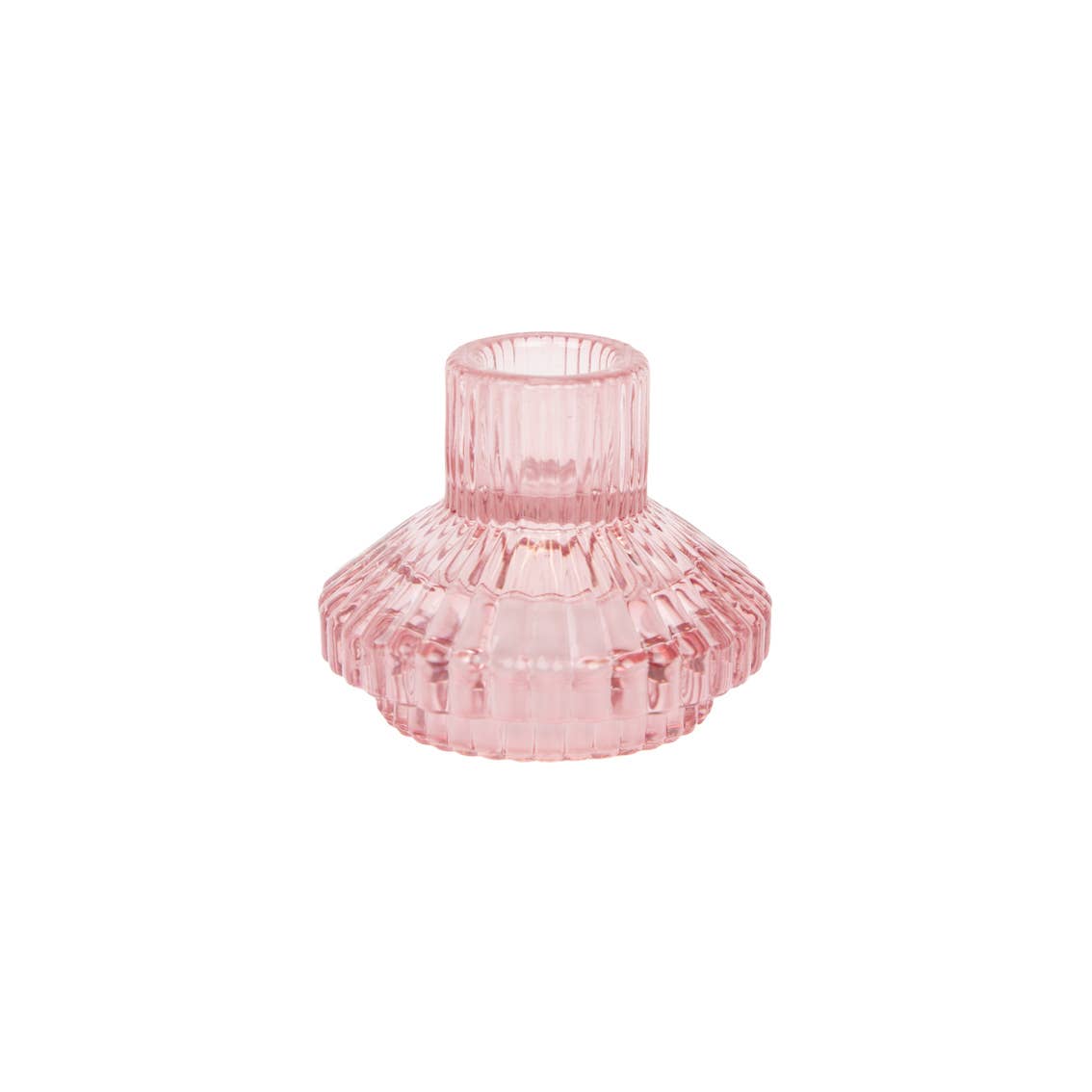 Pink Short Glass Candle Holder