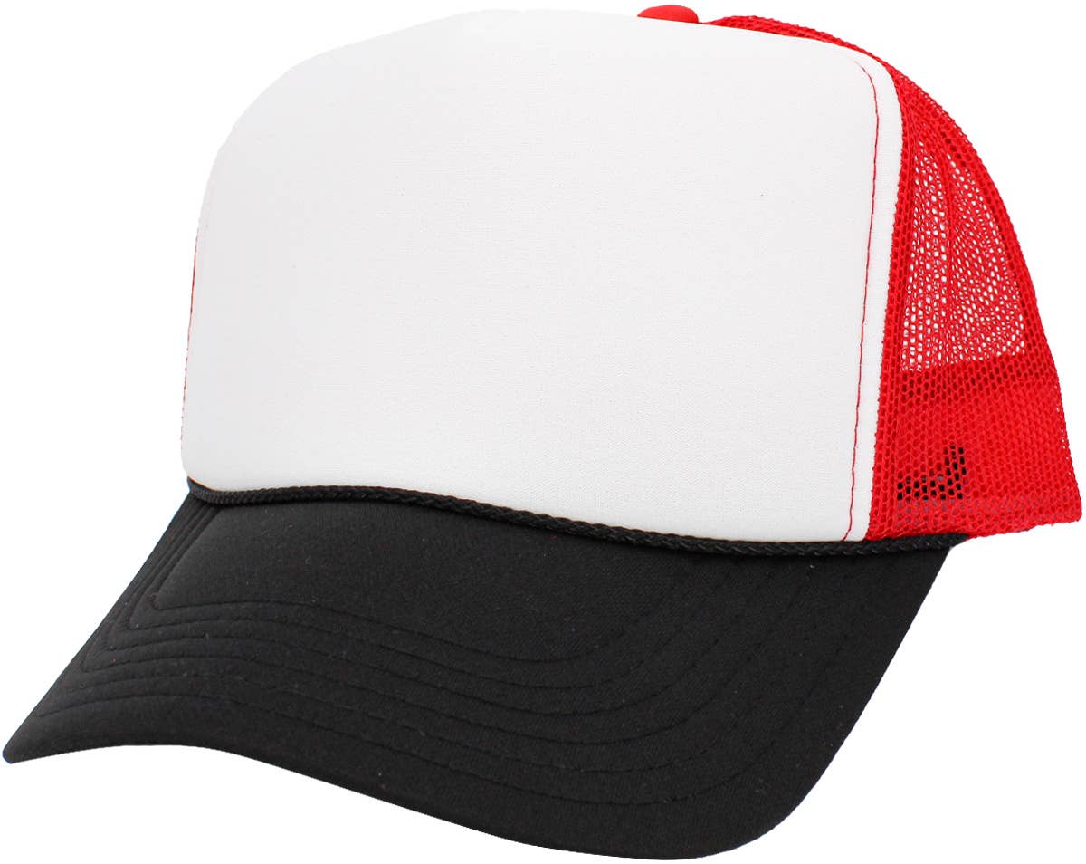Classic Foam Front Trucker Hat - Black/Red