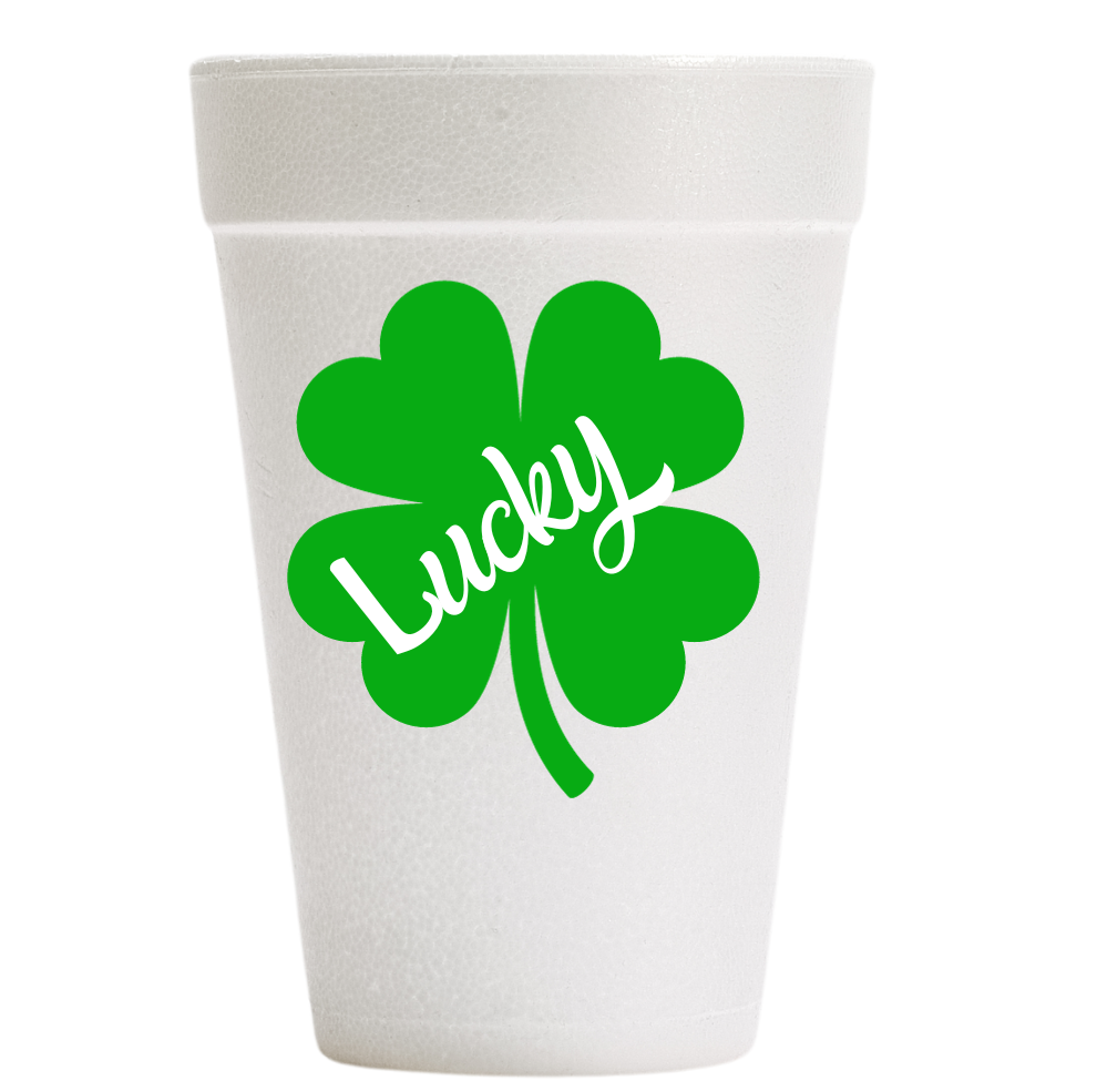 St. Patrick's Day Lucky Clover - Foam Cups