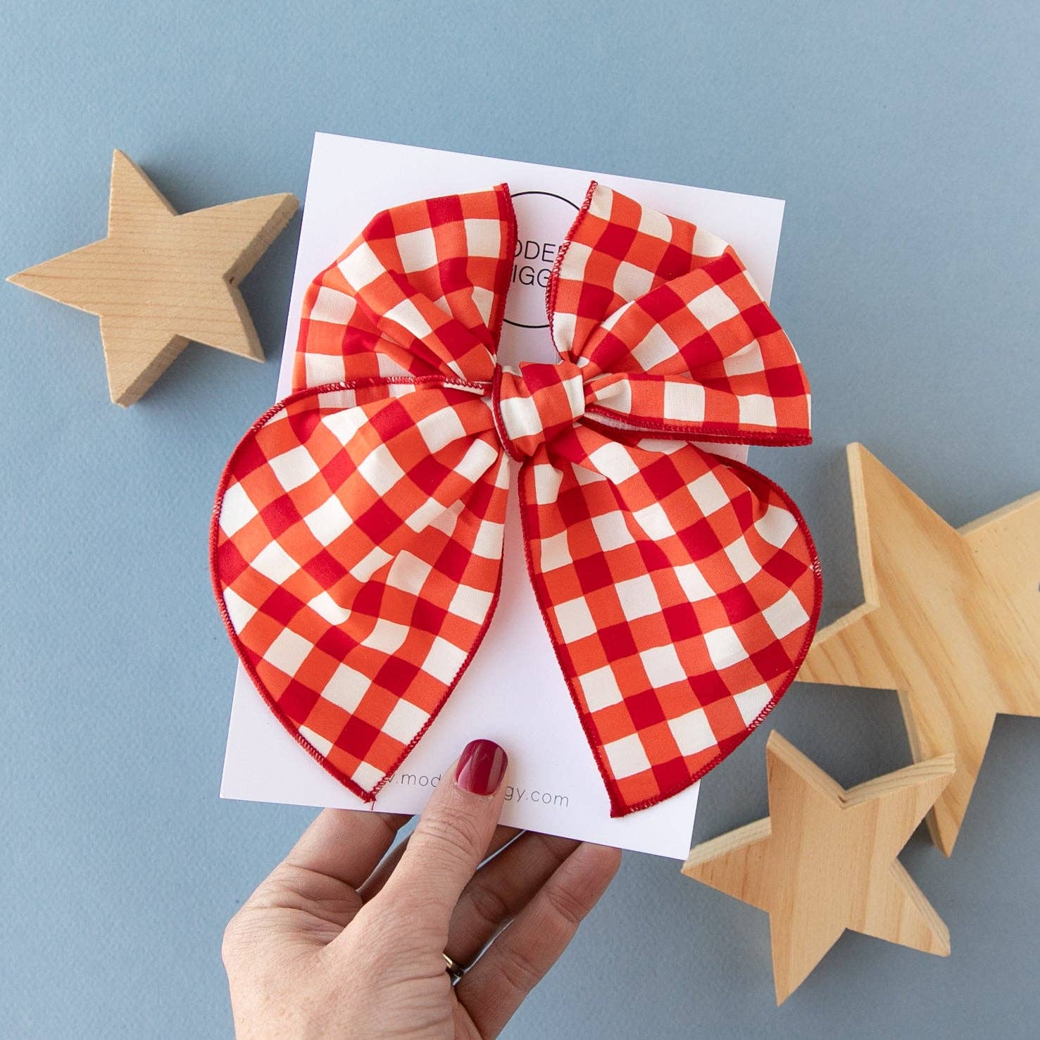 Red Gingham Party Bow