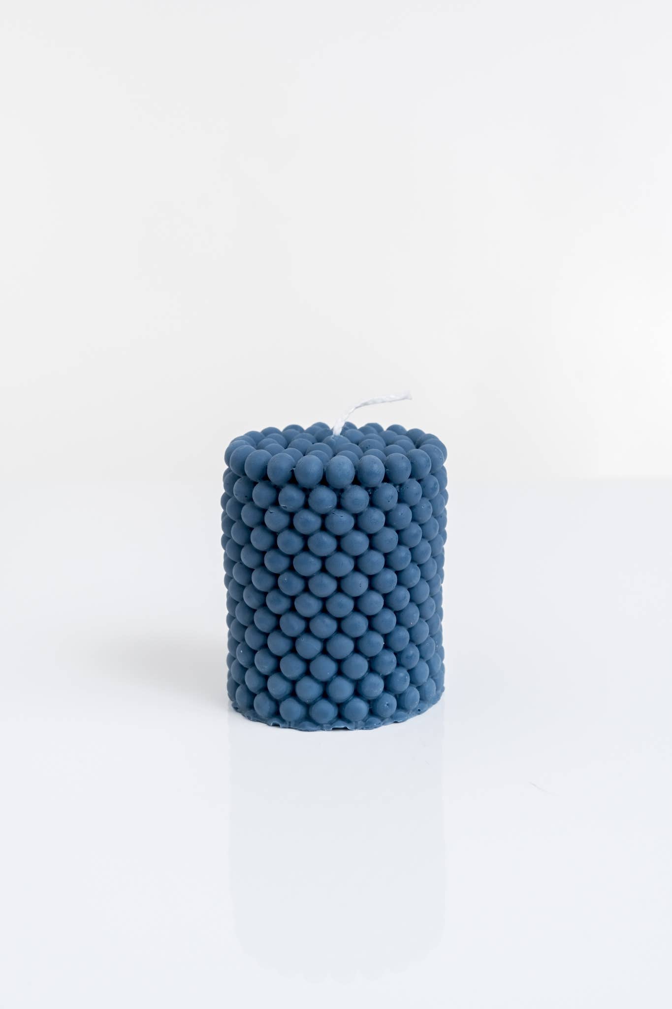 Navy Bubbly Pillar Candle Wide