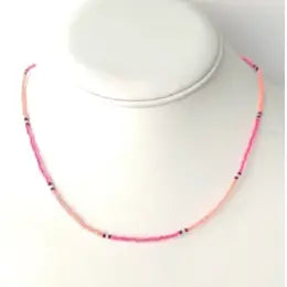 Seed Bead Peachy Pink Necklace