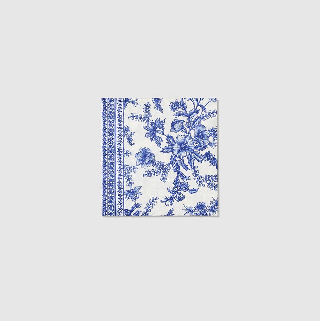 Blue French Floral - Cocktail Napkins