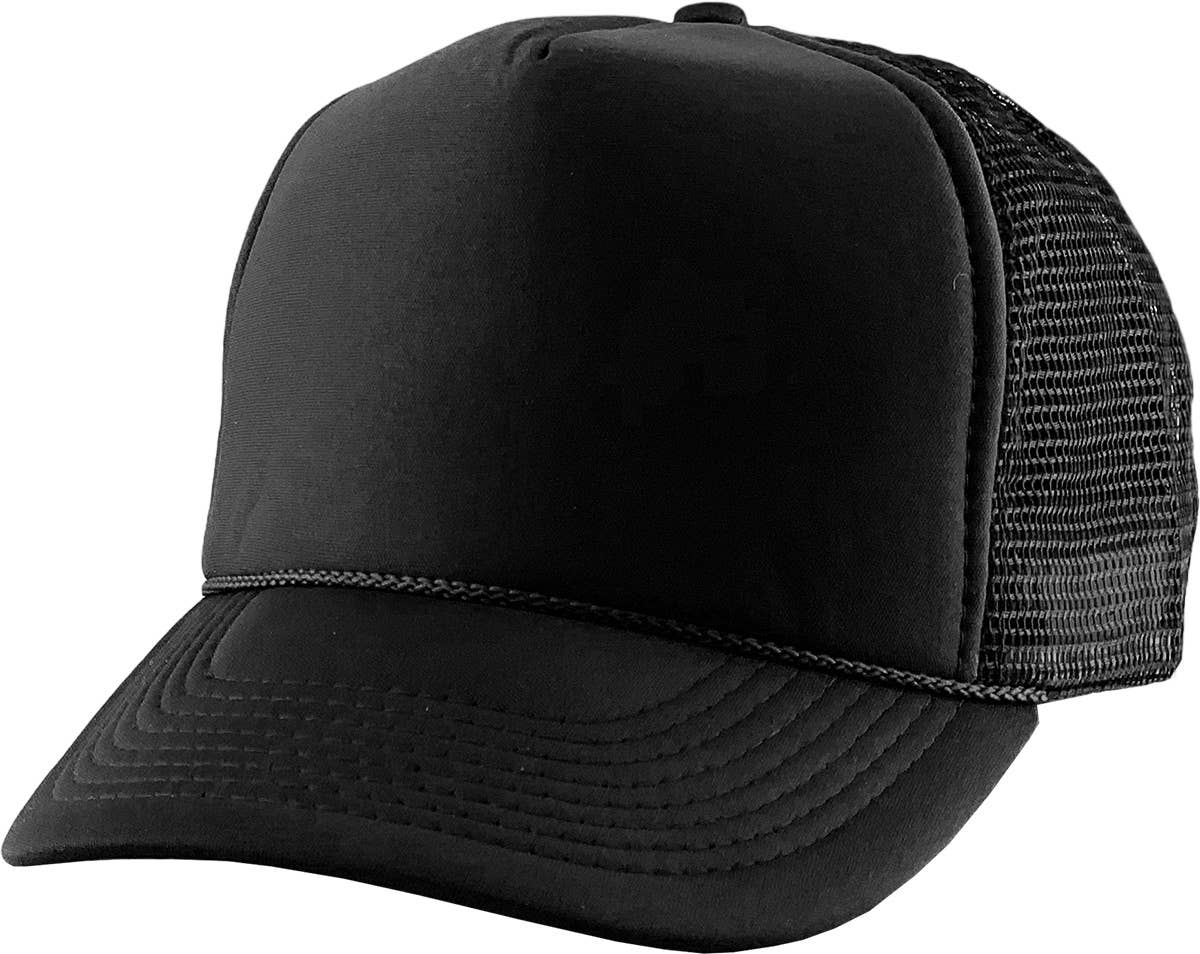 Classic Foam Front Trucker Hat - Black