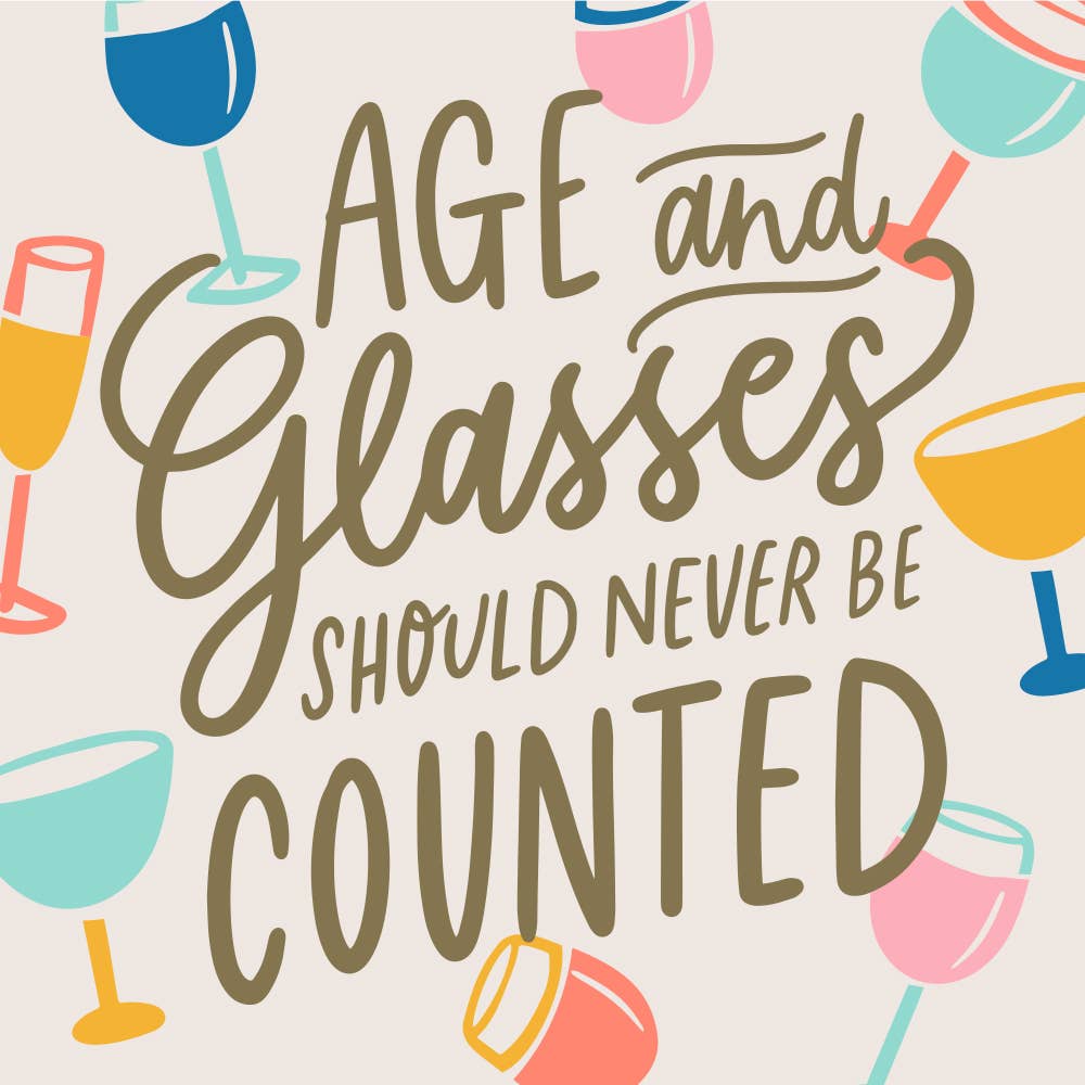 Age and Glasses of Wine - Cocktail Napkins