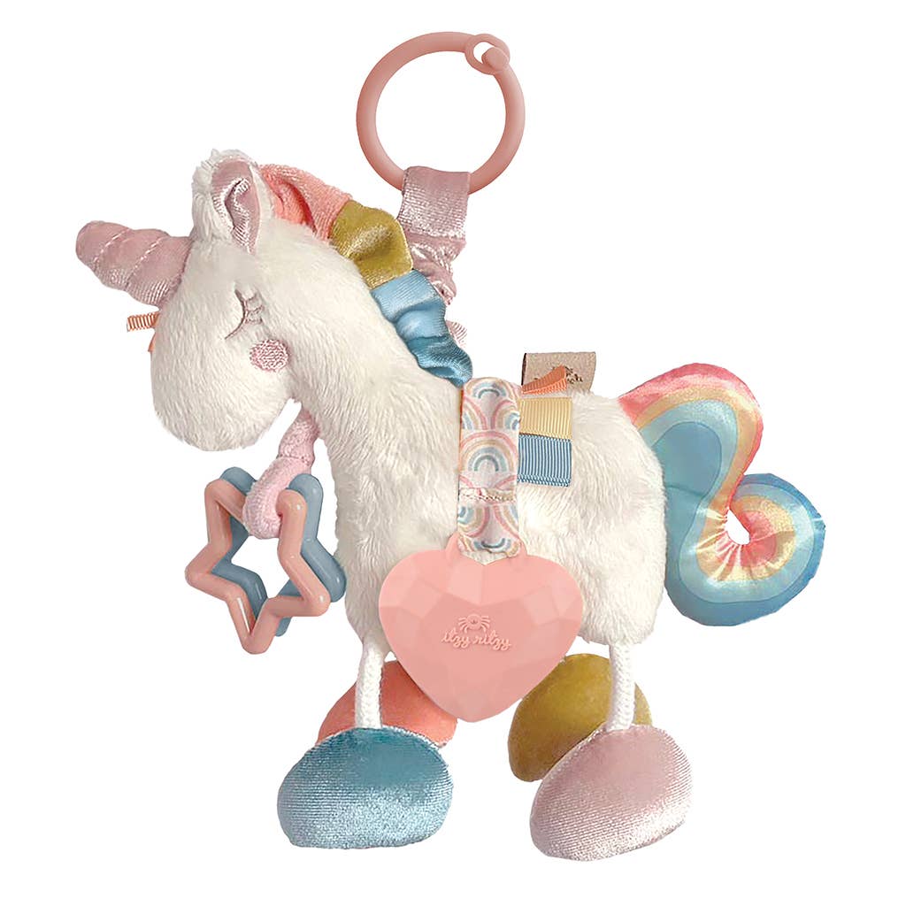 Itzy Friends Link & Love™ Activity Plush with Teether Toy Unicorn