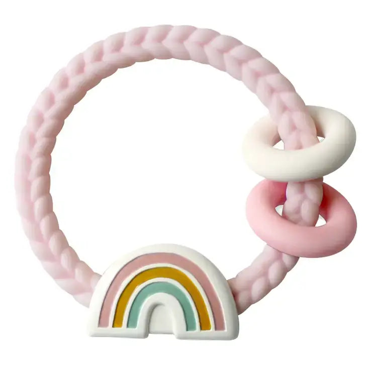 Pink Rainbow Ritzy Rattle™ Silicone Teether Rattles