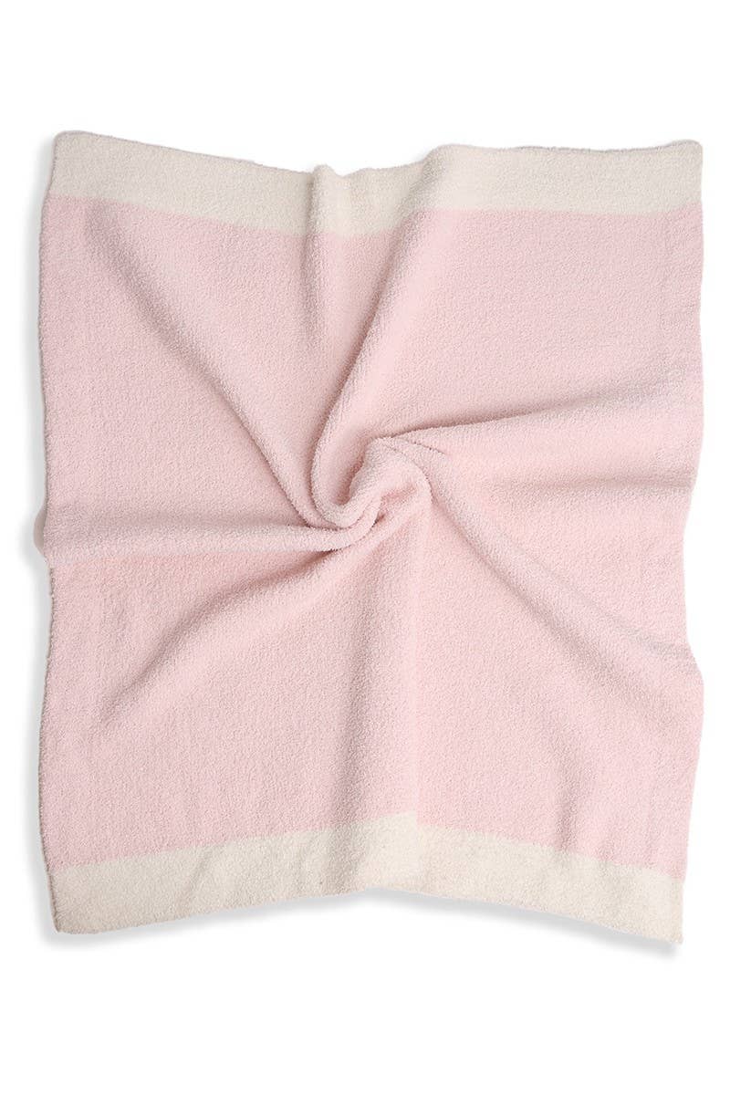Pink Colorblock Baby Throw Blanket