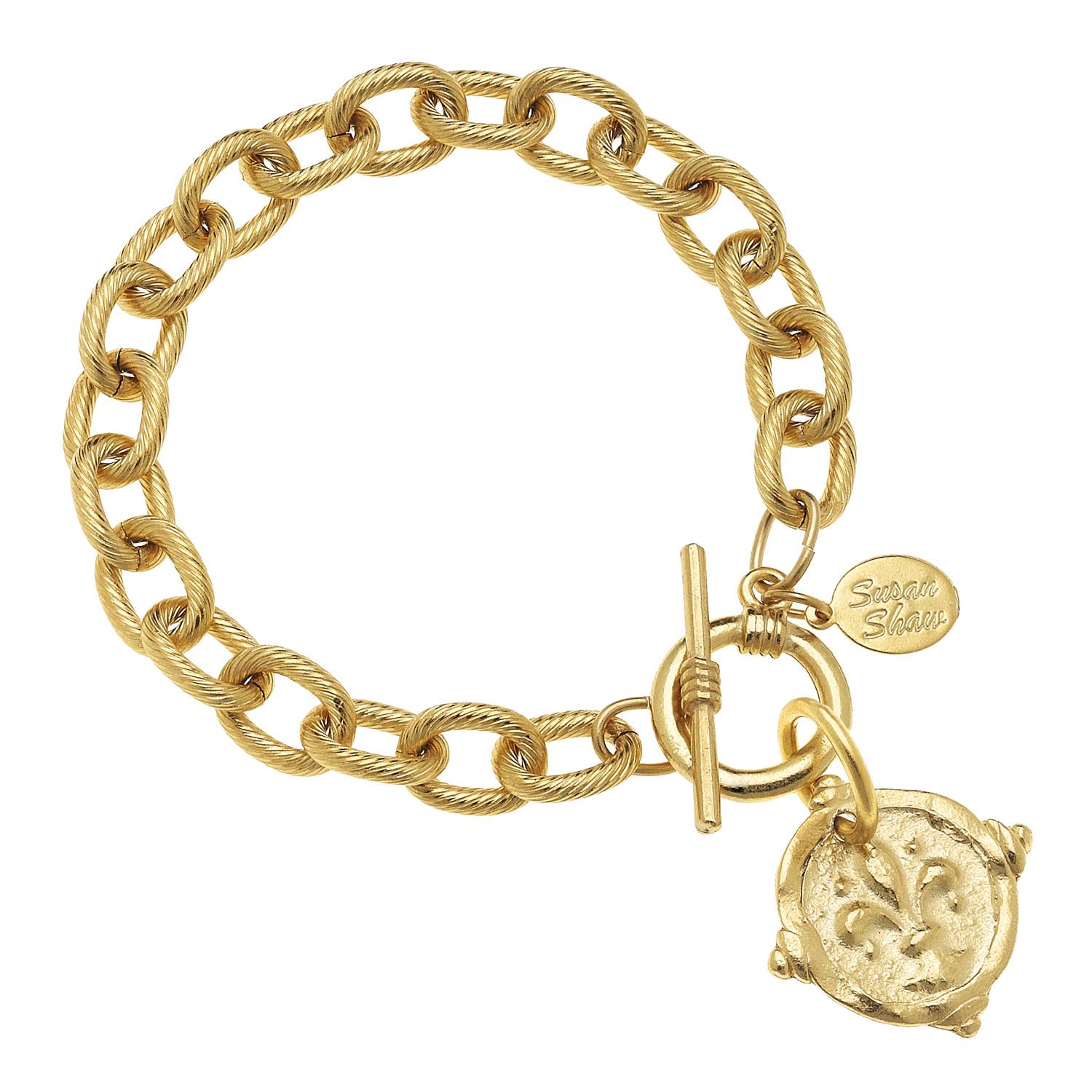 Gold Fleur de Lis Intaglio Bracelet