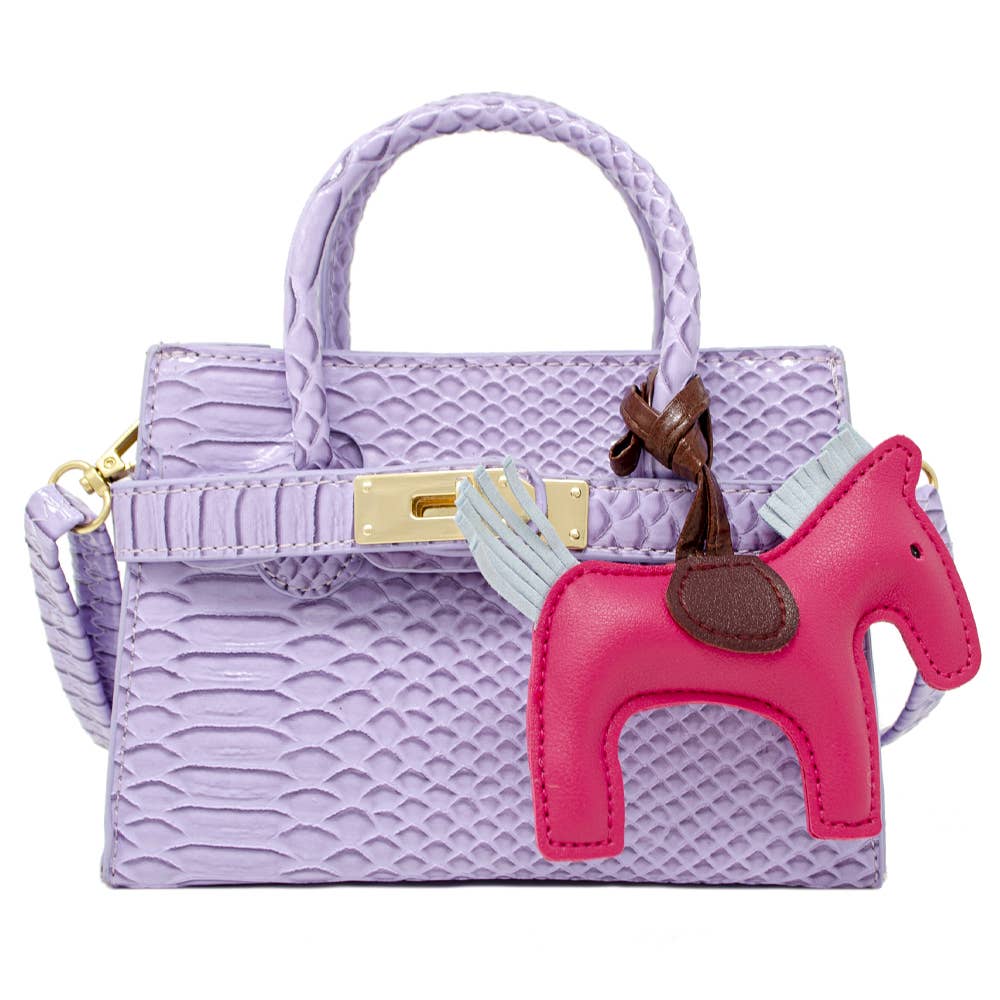 Patent Crocodile Pony Handbag