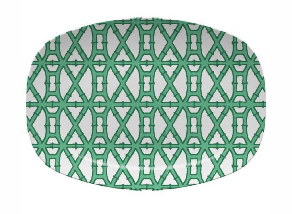 Bamboo Green Holiday Melamine Platter