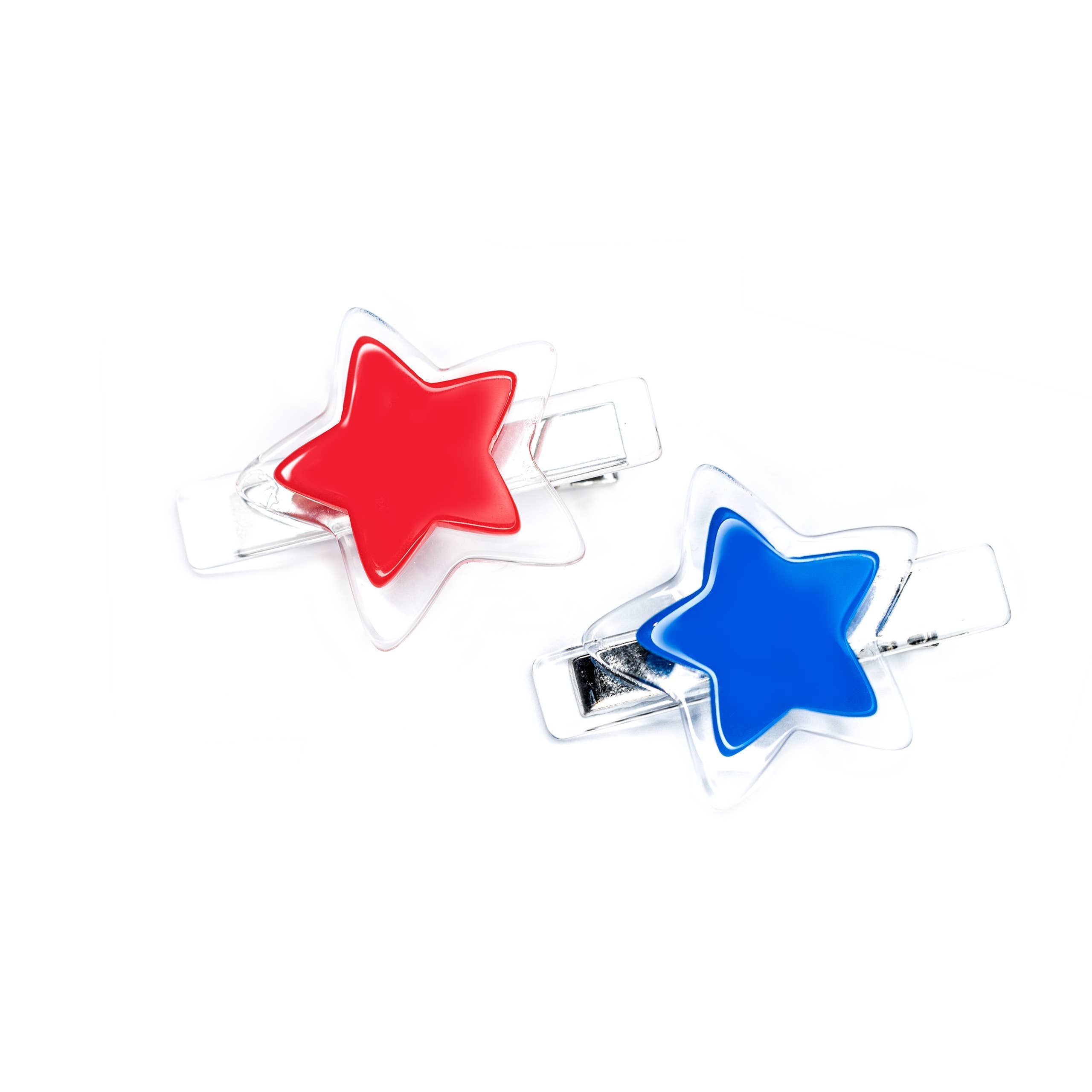 4th of July Stars Solid Color Alligator Clips
