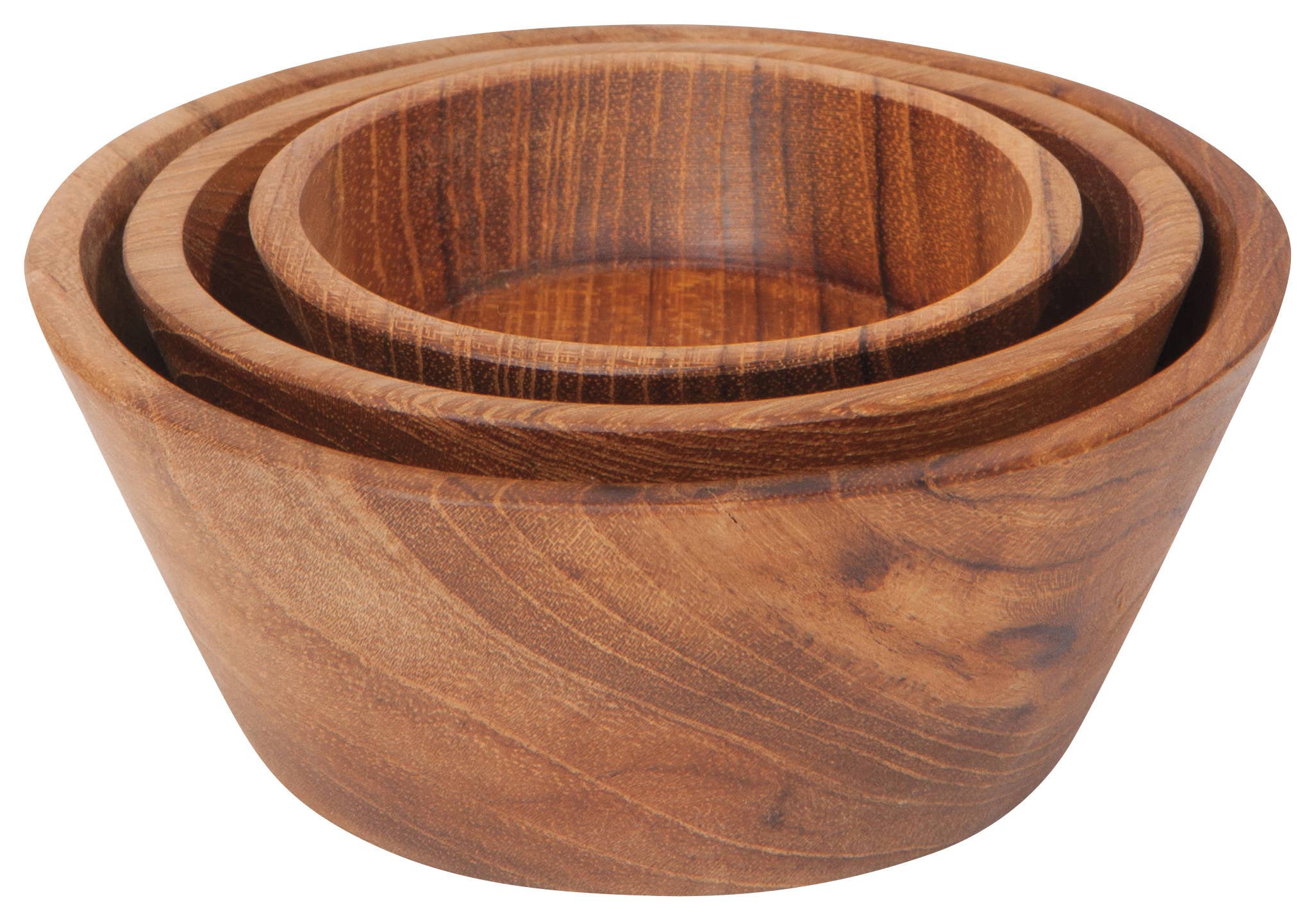 Teak Wood Pinch Bowls S/3