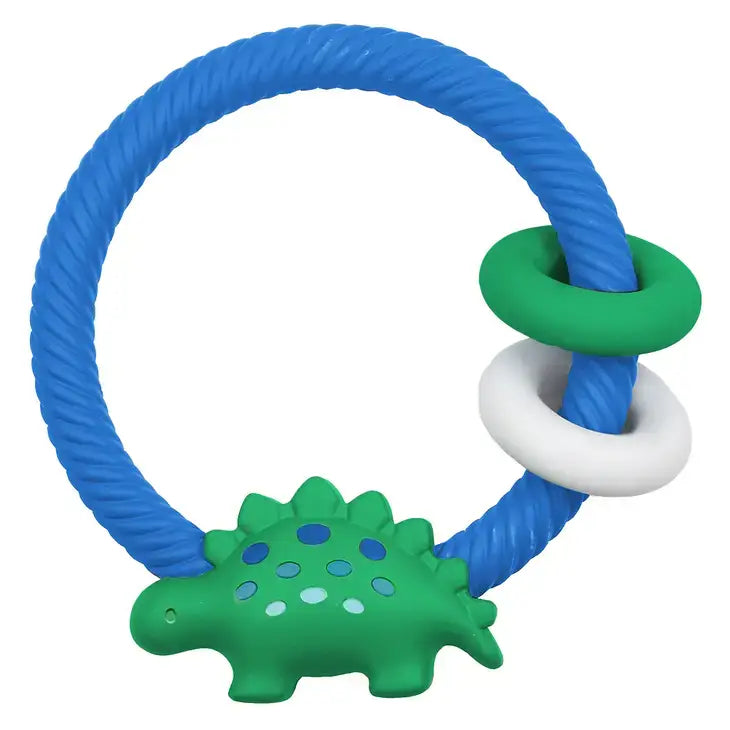 Blue Dino Ritzy Rattle™ Silicone Teether Rattles