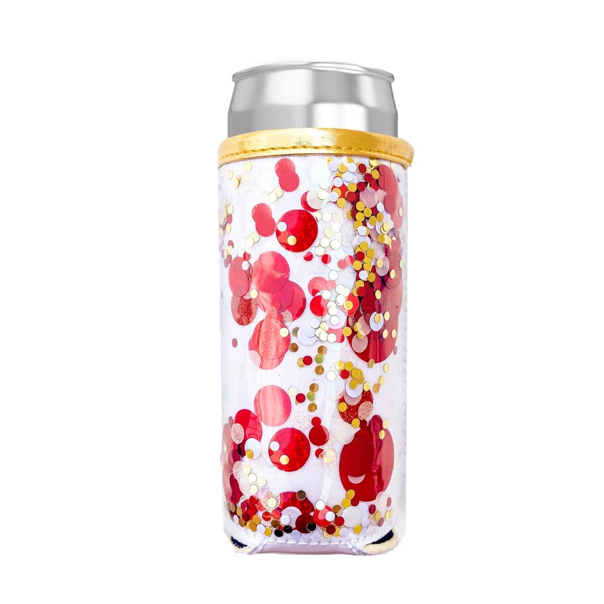 Rally Red Confetti Skinny Can Cooler