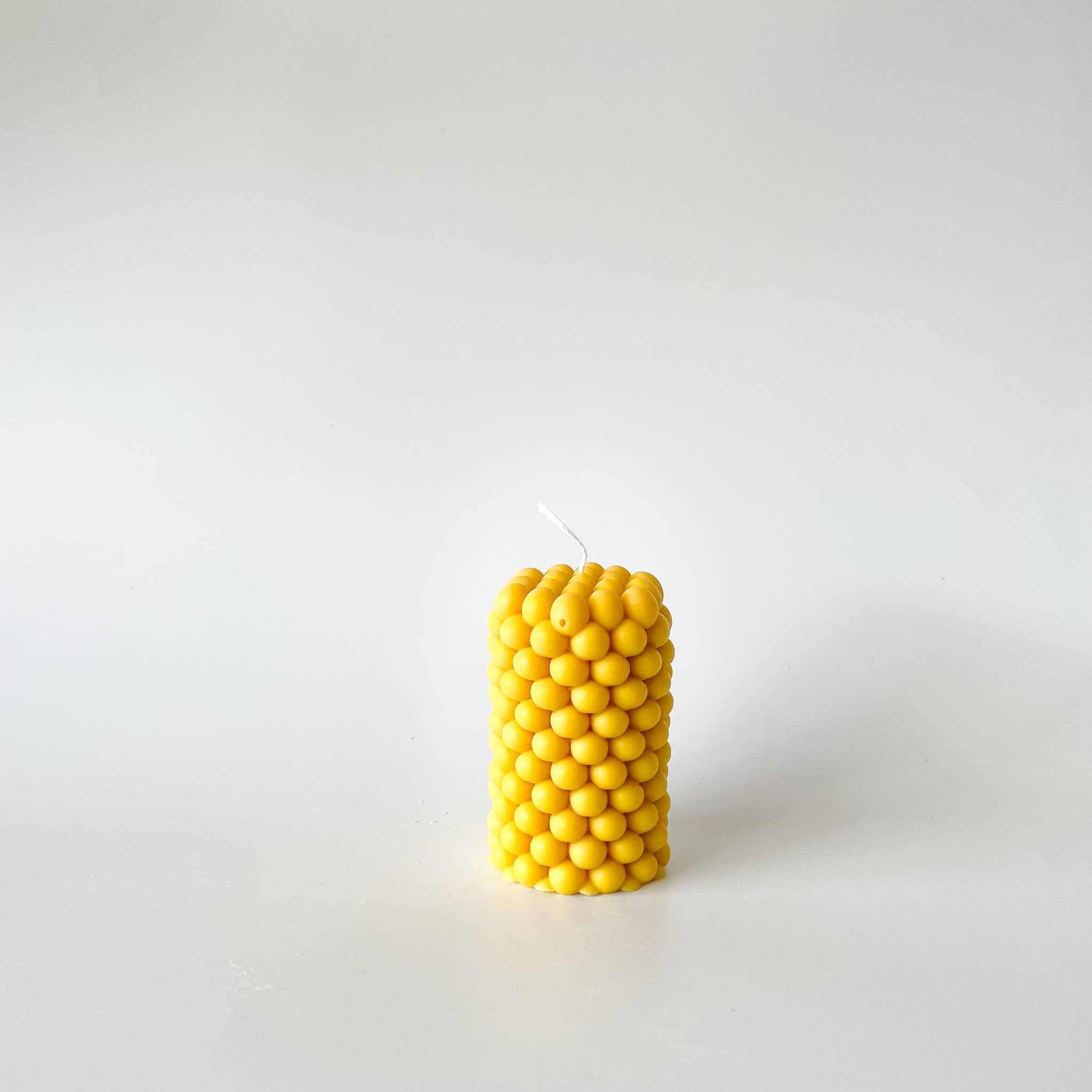 Mustard Bubbly Pillar Candle