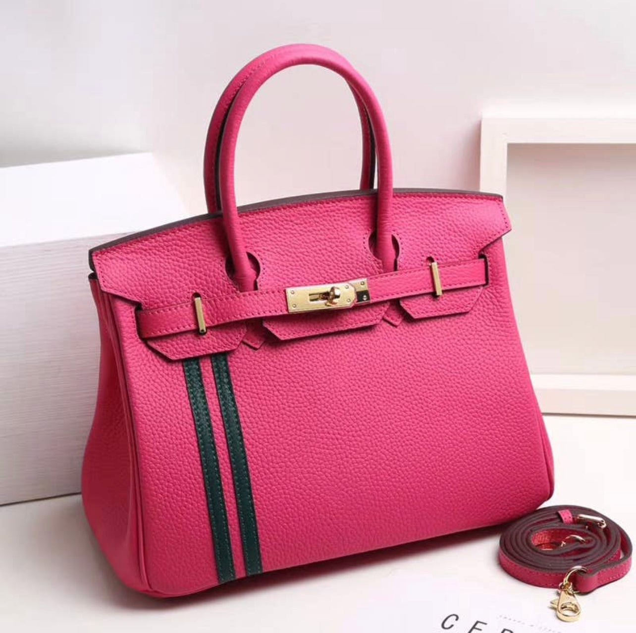 Brickell Stripe Rose Handbag
